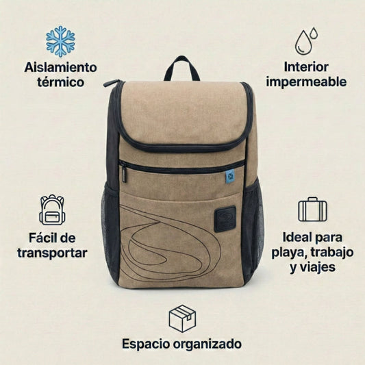 Mochila Térmica 15l Castanho Beppi – Leve e prática com alças ajustáveis ideal para piqueniques e trabalho diário - 1000959cas