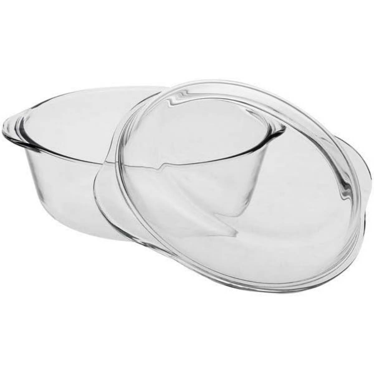 Assadeira Redonda Com Tampa 2l Borcam Branco – Design transparente para monitorizar assados e sobremesas com facilidade diária - 8693357192324