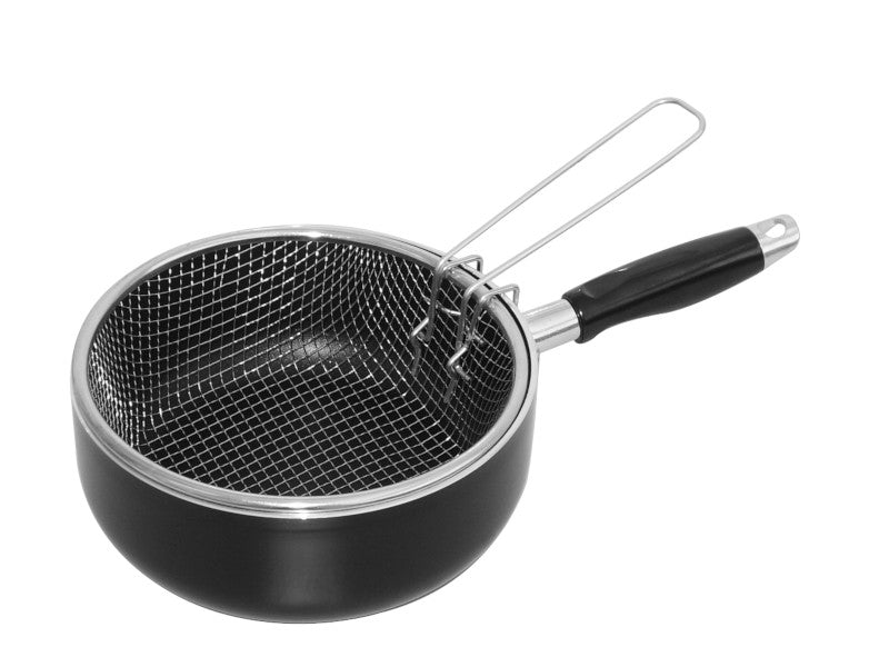 Fritadeira Com Rede Anti-ad. 20cm Indução C/cabo Preto – Fácil de limpar com cabo ergonómico para frituras rápidas e uso diário - 5605169062354