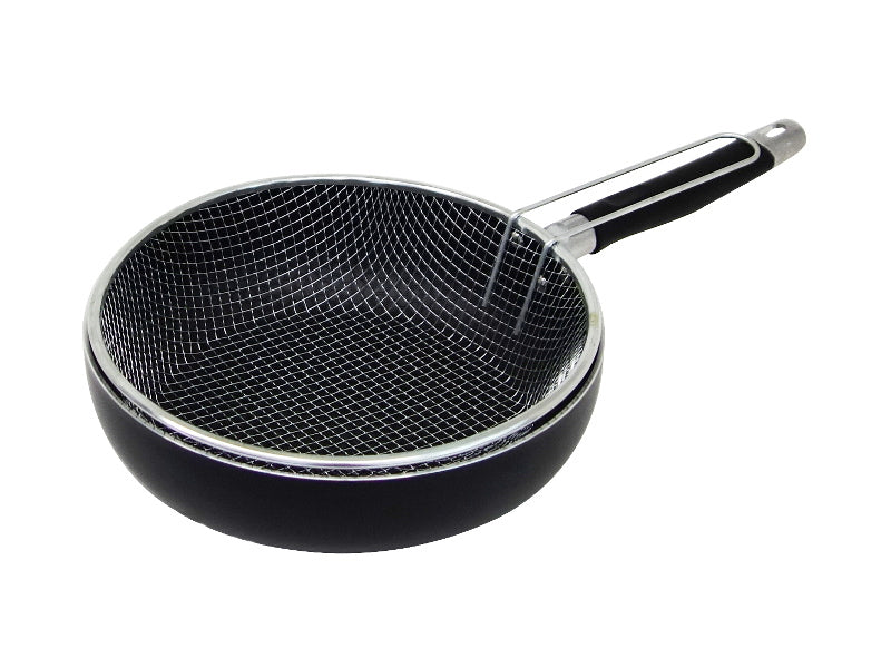 Fritadeira Com Rede Anti-ad. 26cm Indução Preto – Cozinha com menos óleo e rapidez graças à superfície antiaderente prática - 5605169056704
