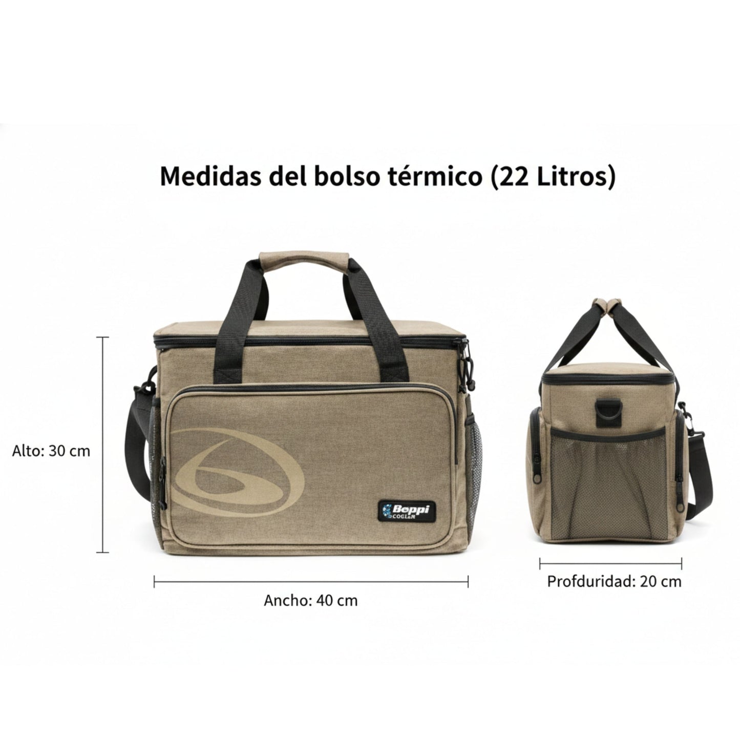Saco Térmico 22l Castanho Beppi – Leve e resistente para levar refeições frescas ao trabalho ou escola diariamente - 1000877c