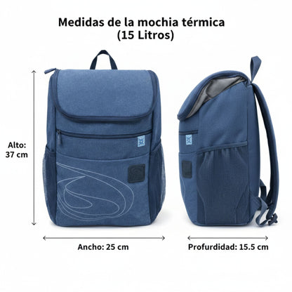 Mochila Térmica 15l Azul Beppi – Isolamento térmico eficaz e bolsos laterais para uso diário confortável - 1000959az