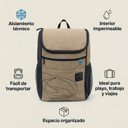 Mochila Térmica 15l Castanho Beppi – Leve e prática com alças ajustáveis ideal para piqueniques e trabalho diário - 1000959cas