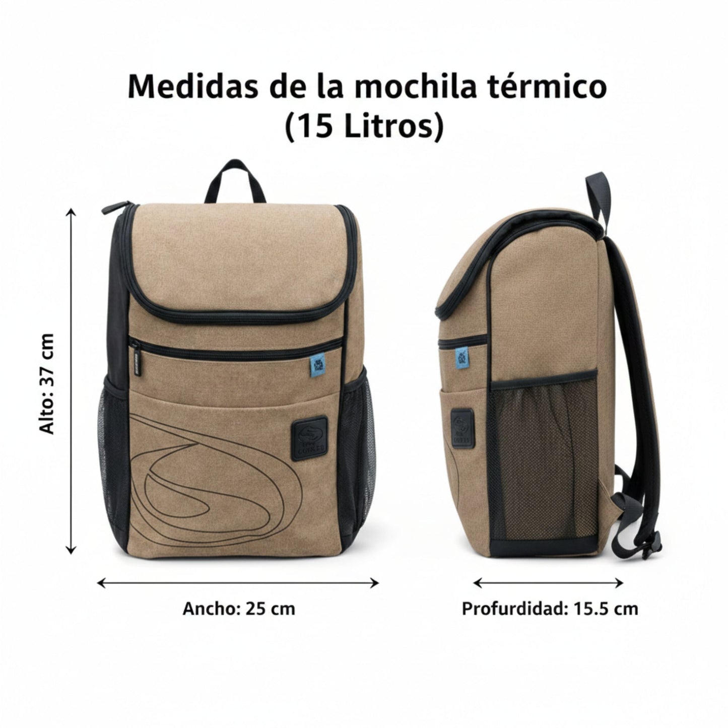 Mochila Térmica 15l Castanho Beppi – Leve e prática com alças ajustáveis ideal para piqueniques e trabalho diário - 1000959cas
