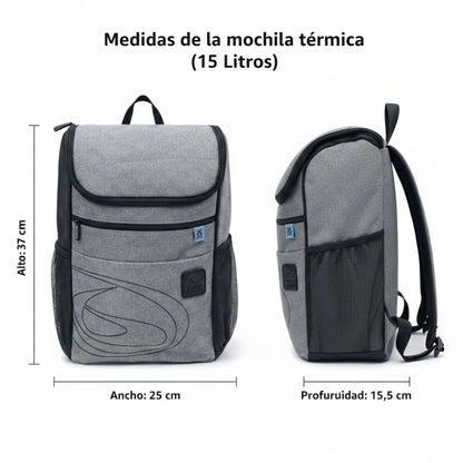Mochila Térmica 15l Cinzento Beppi – Leve e prática para passeios e piqueniques com isolamento térmico eficaz - 1000959cz