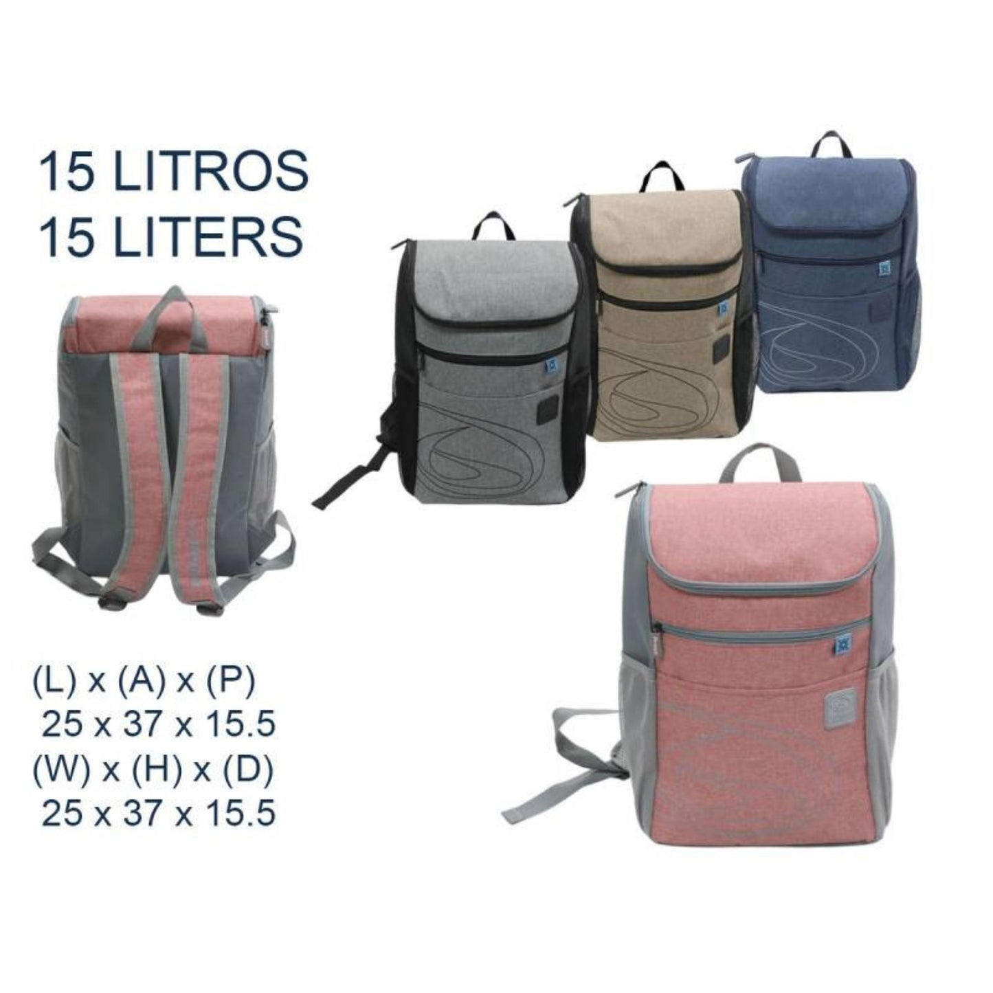 Mochila Térmica 15l Cinzento Beppi – Leve e prática para passeios e piqueniques com isolamento térmico eficaz - 1000959cz