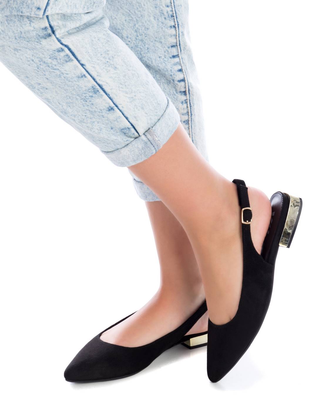 Sapato Bailarina Mulher Preto Xti – Ajuste confortável e sola antiderrapante para dias de trabalho e lazer - 14106503