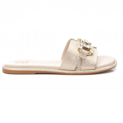 Chinelo Pele Vegan Mulher Dourado Xti – Conforto leve e sola antiderrapante para passeios e trabalho diário - 14367905