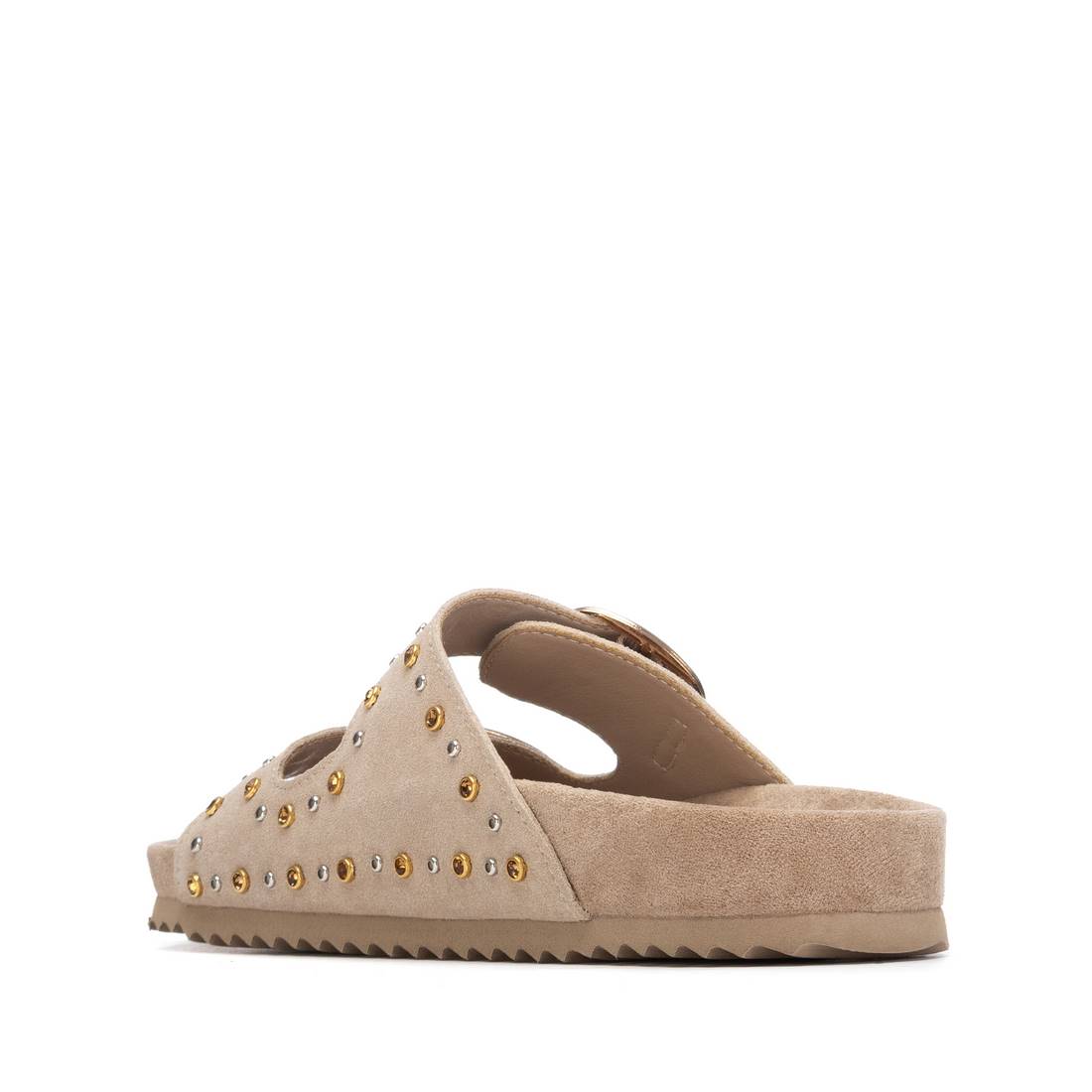 Sandália Tipo Chinelo Casual Vegan Mulher Bege Xti – Duas tiras com fivelas decorativas e sola antiderrapante para uso diário confortável - 14506602