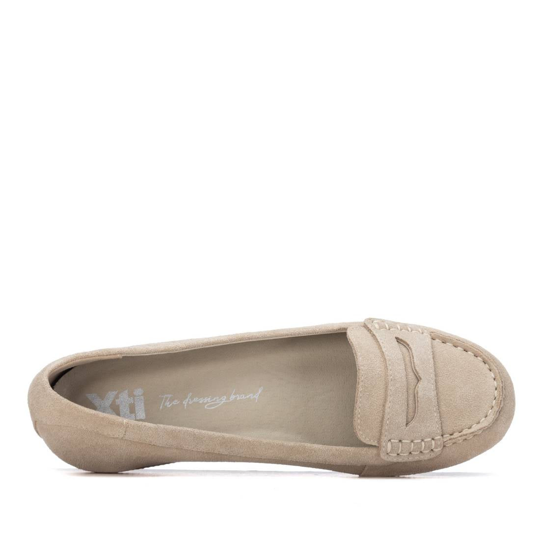 Sapato Pele Vegan Mulher Bege Xti – Conforto ao longo do dia com sola flexível e palminha acolchoada ideal para trabalho e passeio casual - 14518502