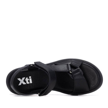 Sandália Casual Vegan Mulher Preta Xti – Leve para uso prolongado com sola antiderrapante ideal para passeio no parque - 14539804