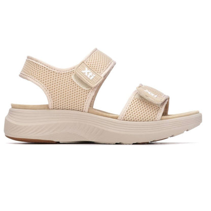 Sandália Casual Vegan Mulher Bege Xti – Design com tiras cruzadas e fecho em velcro para conforto e ajuste rápido - 14540102