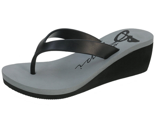 Chinelo Com Cunha Mulher Preto Beppi – Design moderno com ajuste confortável para passeios casuais e praia - 2162121