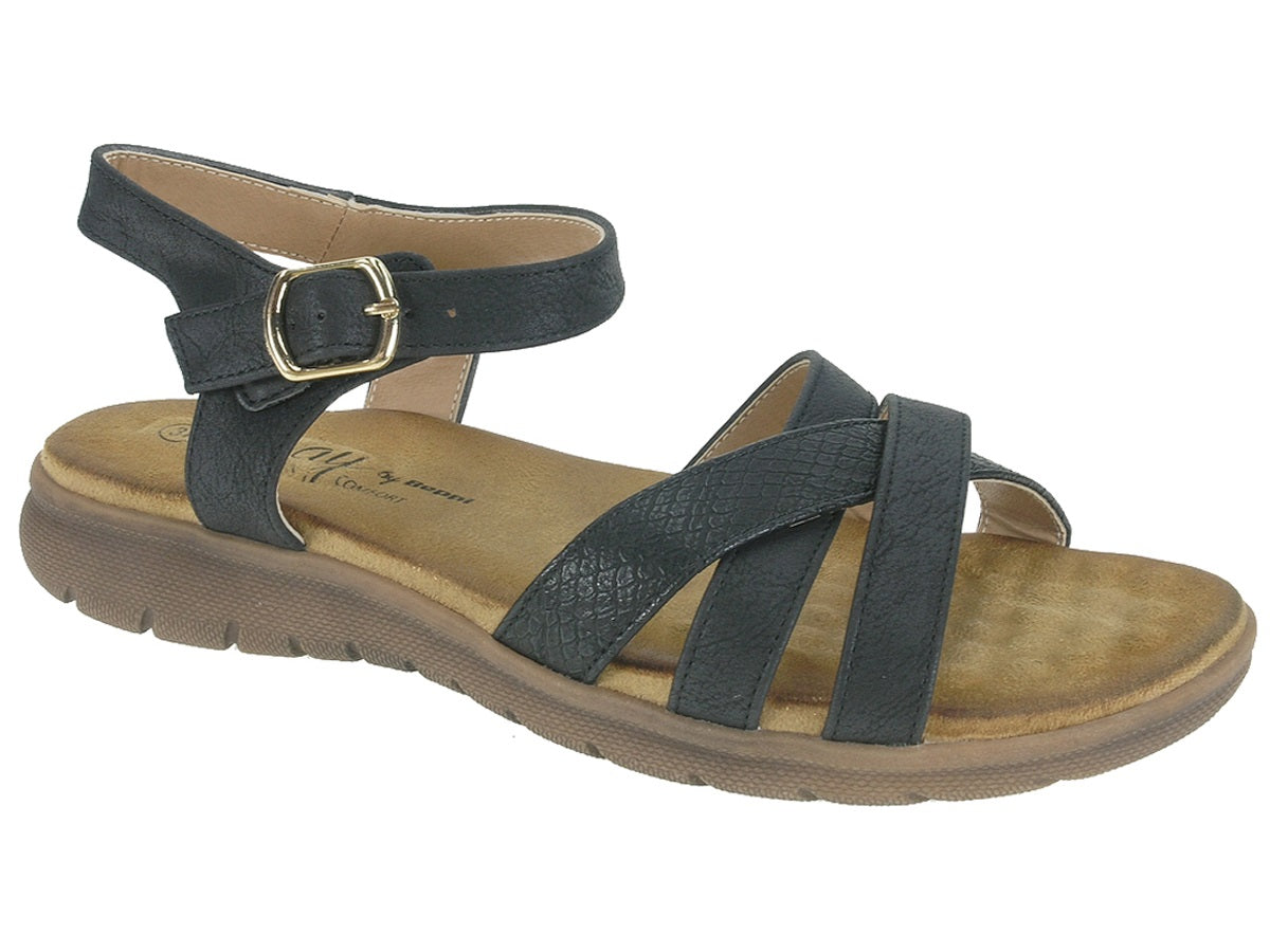 Sandália Casual Mulher Preto Beppi – Palmilha almofadada e ajustáveis para conforto em dias quentes e passeios - 2171310