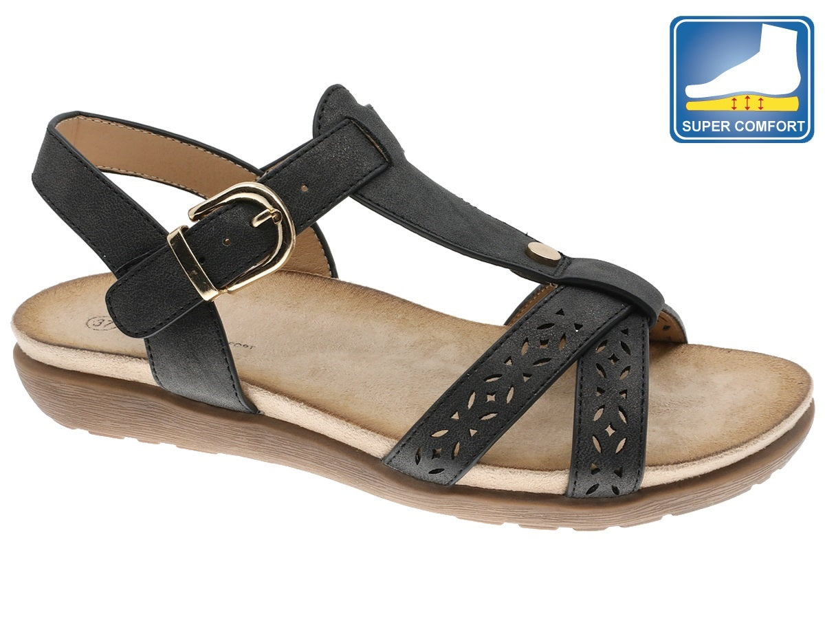 Sandália Casual Mulher Preto Beppi – Leve e ajustável para conforto durante o trabalho e saídas informais - 2184340