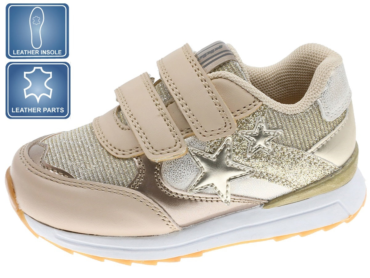Sapatilha Infantil Dourado Beppi – Leves e flexíveis com fecho em velcro para brincadeiras e escola diária - 2187081