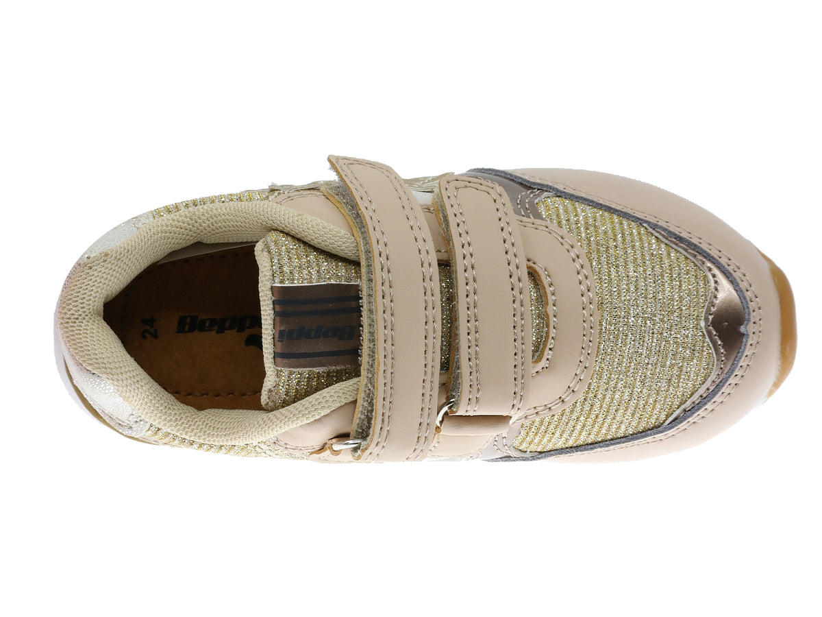 Sapatilha Infantil Dourado Beppi – Leves e flexíveis com fecho em velcro para brincadeiras e escola diária - 2187081