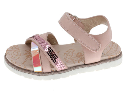 Sandália Infantil Rosa Beppi – Palmilha almofadada e fecho em velcro para brincar e passear confortavelmente - 2191020