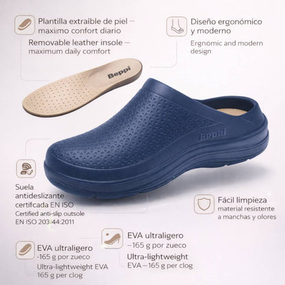 Socas Conforto Mulher Azul Beppi – Ultra-leves e fáceis de limpar, ideais para trabalho e uso diário - 2203670