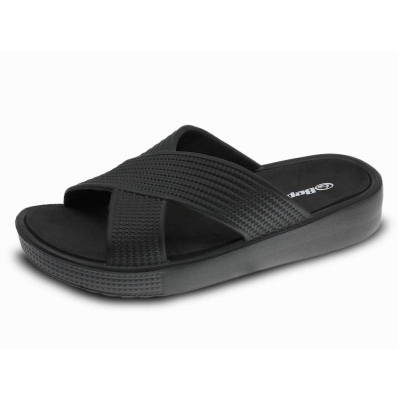 Chinelo Com Cunha Mulher Preto Beppi – Leves e respiráveis para relaxar em casa ou passeios informais diários - 2206541
