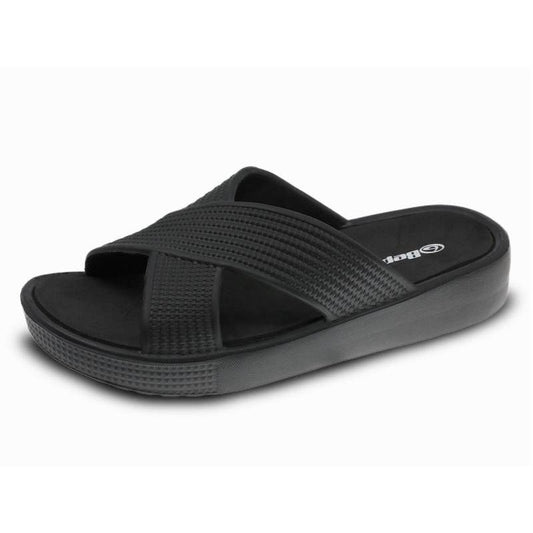 Chinelo Com Cunha Mulher Preto Beppi – Leves e respiráveis para relaxar em casa ou passeios informais diários - 2206541