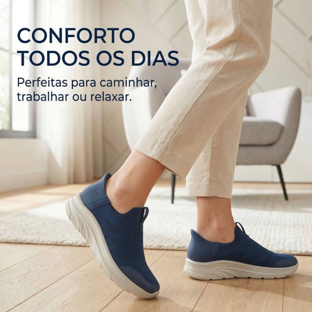 Sapatilha Conforto Mulher Slip-ins Azul Beppi – Leves e respiráveis, ideais para caminhadas e uso diário confortável - 2207570