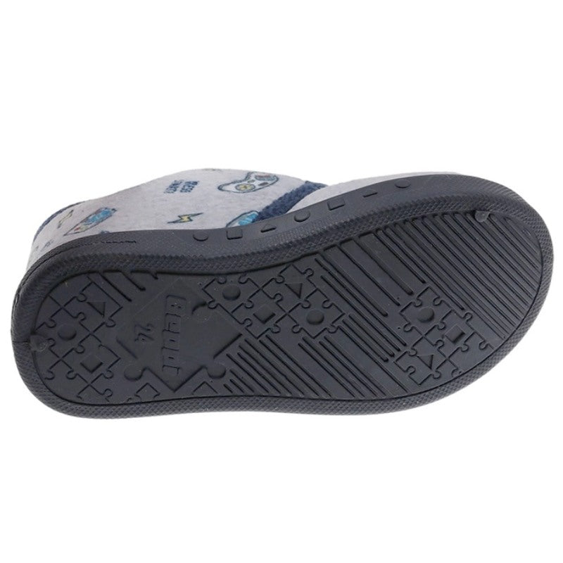Pantufa Infantil Cinza Beppi – Interior almofadado e sola antiderrapante para brincadeiras e escola diária - 2207910