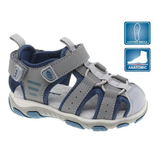 Sandália Infantil Cinzenta Beppi – Design leve com fecho prático para conforto em brincadeiras e escola - 2210500