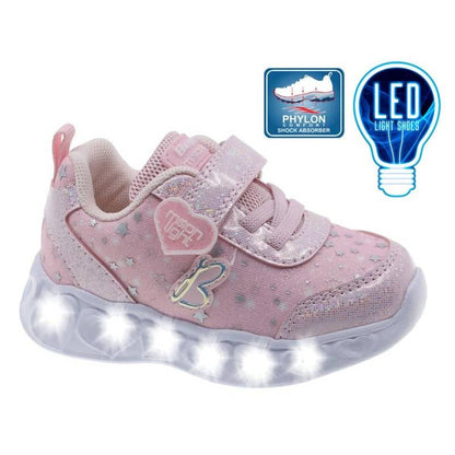 Sapatilha Luzes Infantil Rosa Beppi – Leves e resistentes com luzes LED e fecho em velcro para uso diário - 2211270