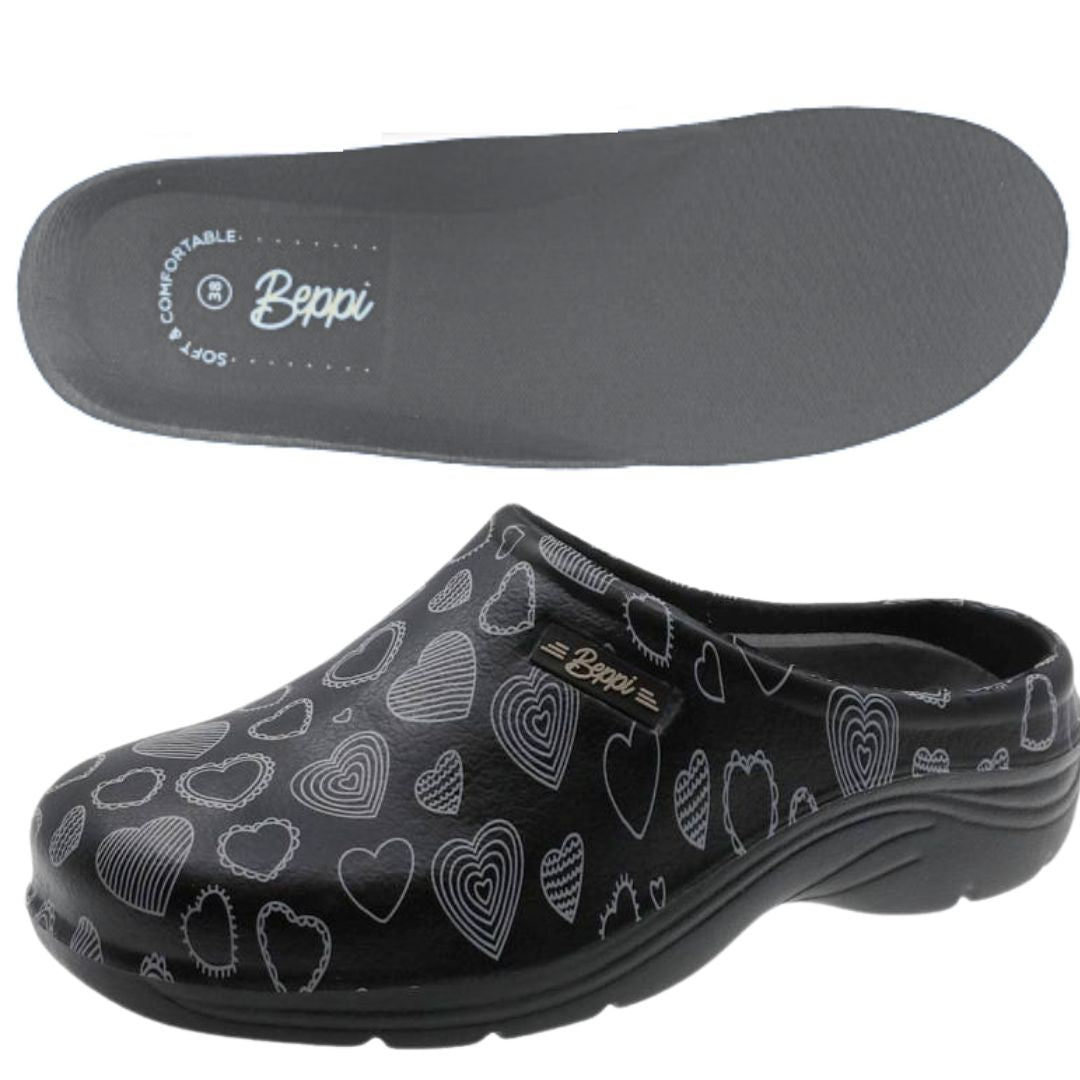 Socas Conforto Mulher Preta Beppi – Leves e com solado antiderrapante para conforto almofadado no trabalho diário - 2214762