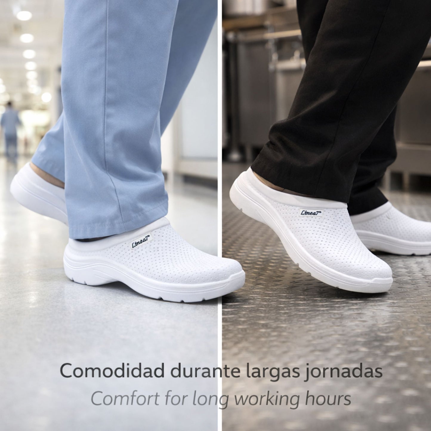 Socas Conforto Mulher Branco Linea7 – Palmilha conforto e flexibilidade para uso diário no trabalho e cozinha - 21124014