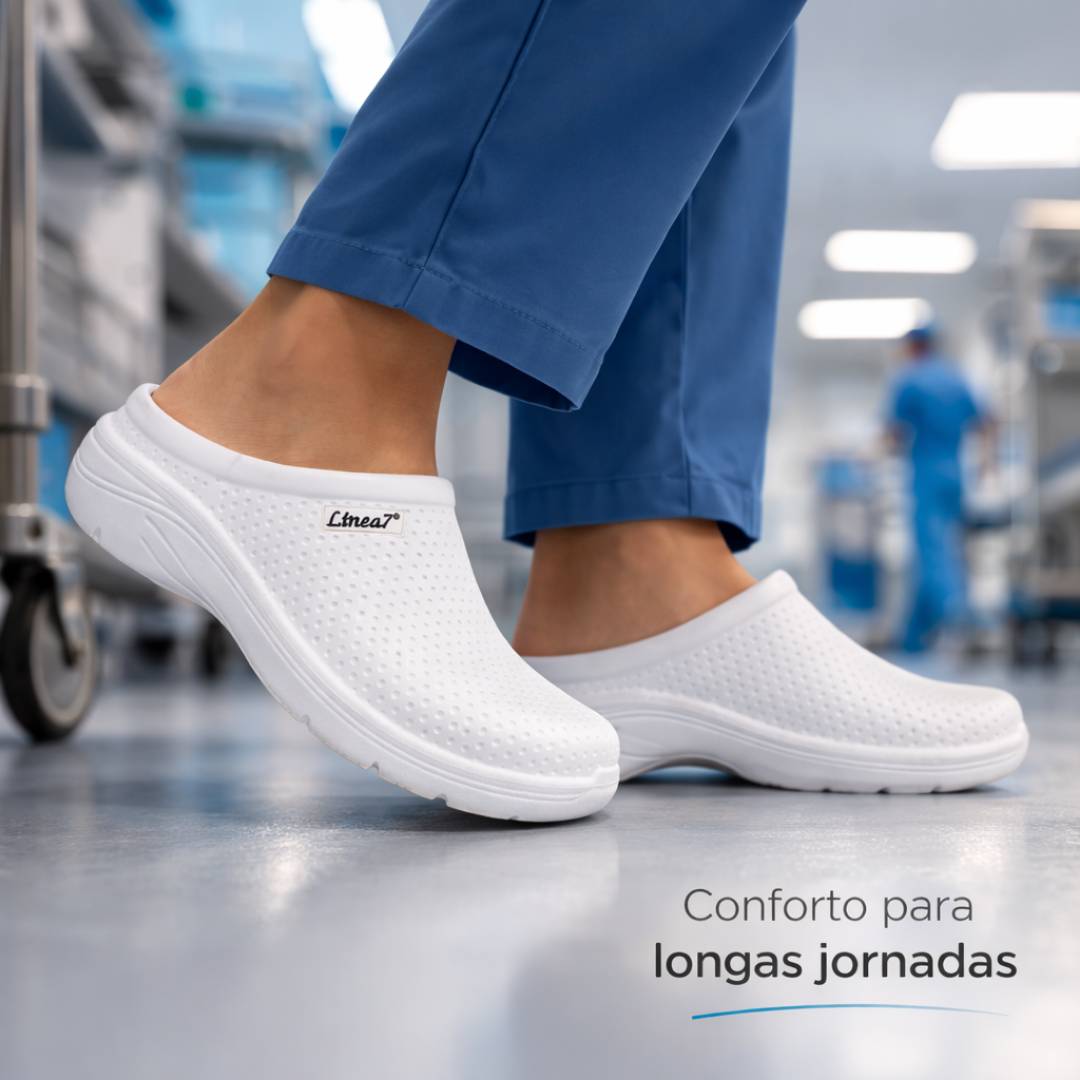 Socas Conforto Homem Branco Linea7 – Leves e fáceis de limpar para conforto prolongado no trabalho e casa - 24968brc4