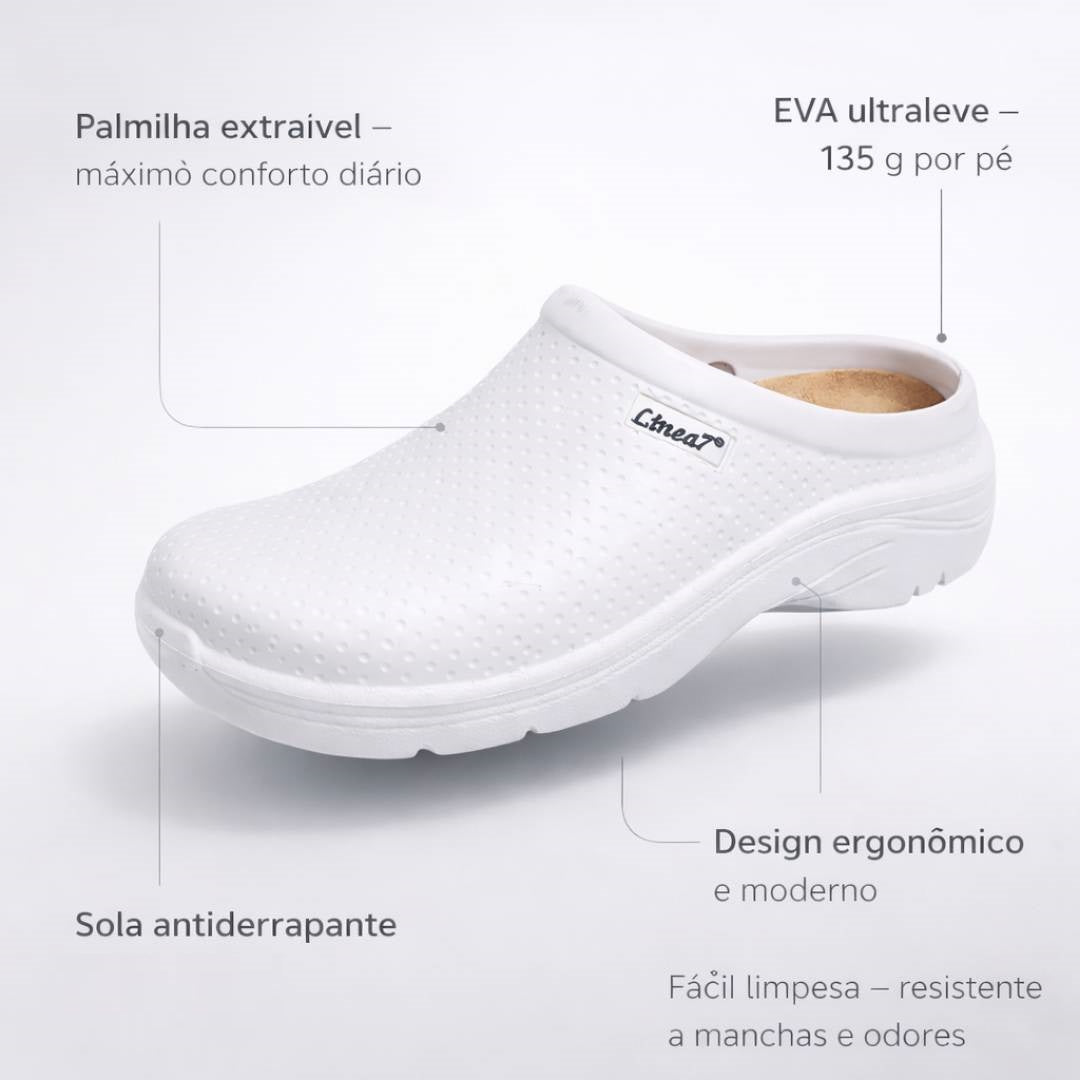 Socas Conforto Homem Branco Linea7 – Leves e fáceis de limpar para conforto prolongado no trabalho e casa - 24968brc4