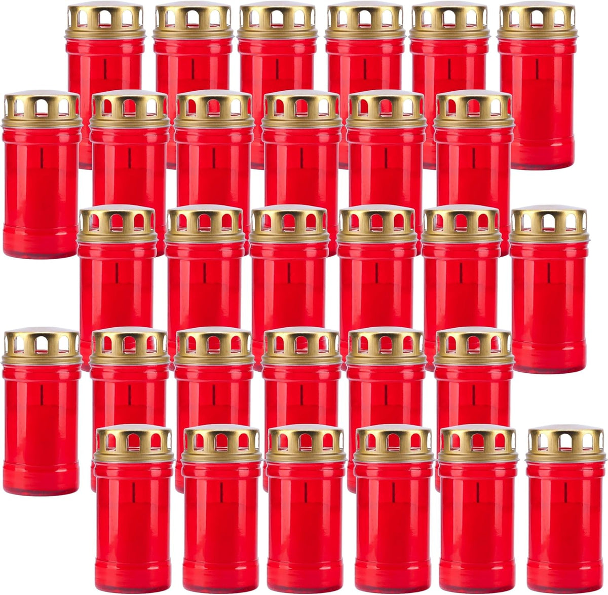 Círios 30 L Vermelhos com Tampa | Caixa de 30