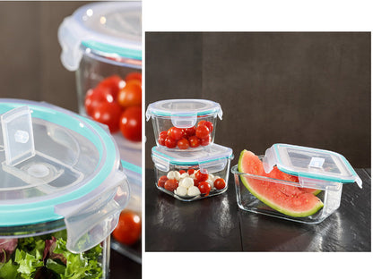 Caixa Hermetica Rectangular Ema 650ml Vidro Otyma – Ideal para levar refeições leves e guardar alimentos no frigorífico diariamente - 5605169054403