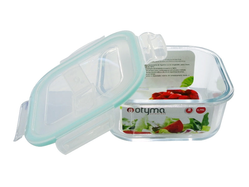 Caixa Hermetica Rectangular Ema 350ml Vidro Otyma – Armazena e transporta refeições com fecho seguro e vidro resistente - 5605169066383