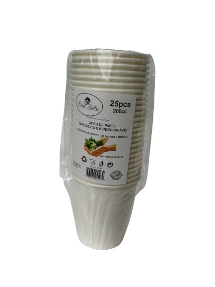 Copo Café Papel 200cc Pck 25un Branco -5605332255972