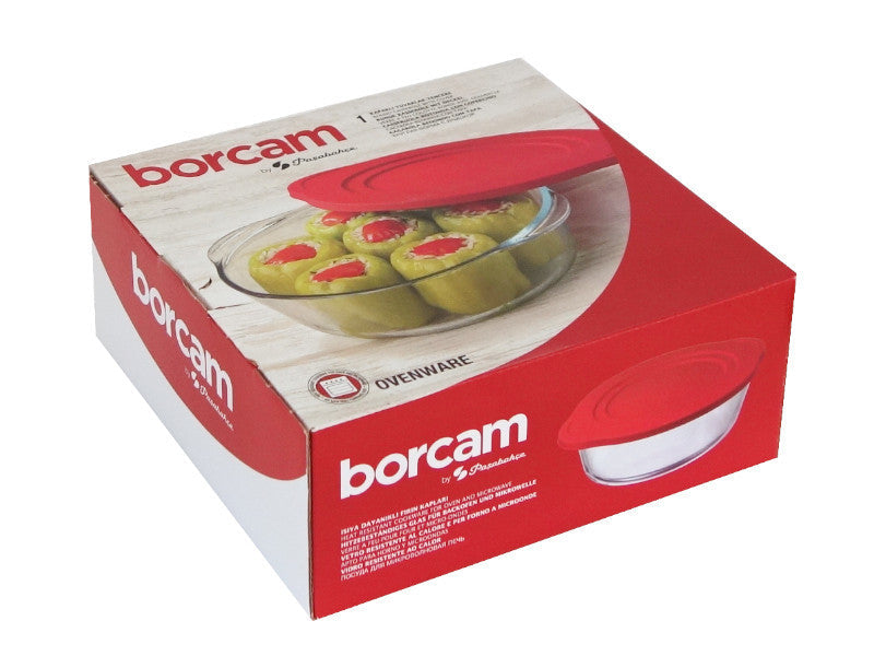 Assadeira Redonda Com Tampa 2.1l Borcam Branco -8693357472327