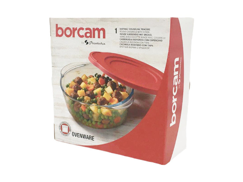 Assadeira Redonda Com Tampa 1.45l Borcam Branco – Resistente ao calor, fácil de limpar e ideal para preparar e conservar refeições - 8693357472341