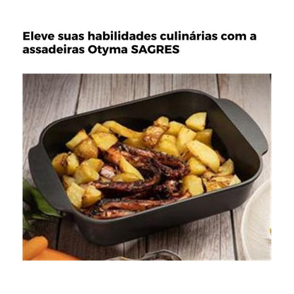 Assadeira Otyma Sagres Preta – Distribuição de calor uniforme para assados tradicionais e sobremesas inovadoras - 5605169067a