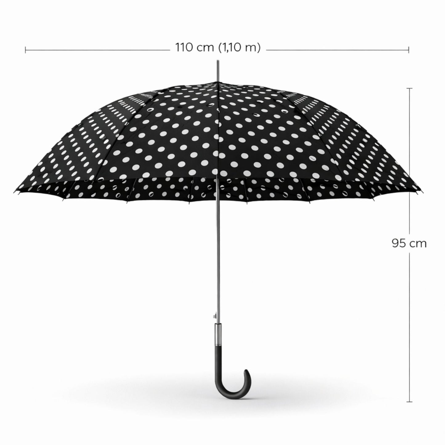 Guarda-chuva Automático Anti-vento 1,10m Preto Chussol – Design elegante e funcional para uso diário com cobertura ampla e estrutura duradoura - cvt420prt