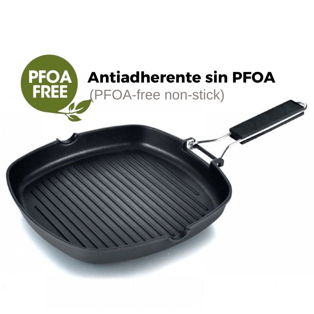 Grelhador Antiaderente Otyma Troia Preto – Leve e portátil, ideal para grelhar carne, peixe e legumes diariamente - 5605169054g