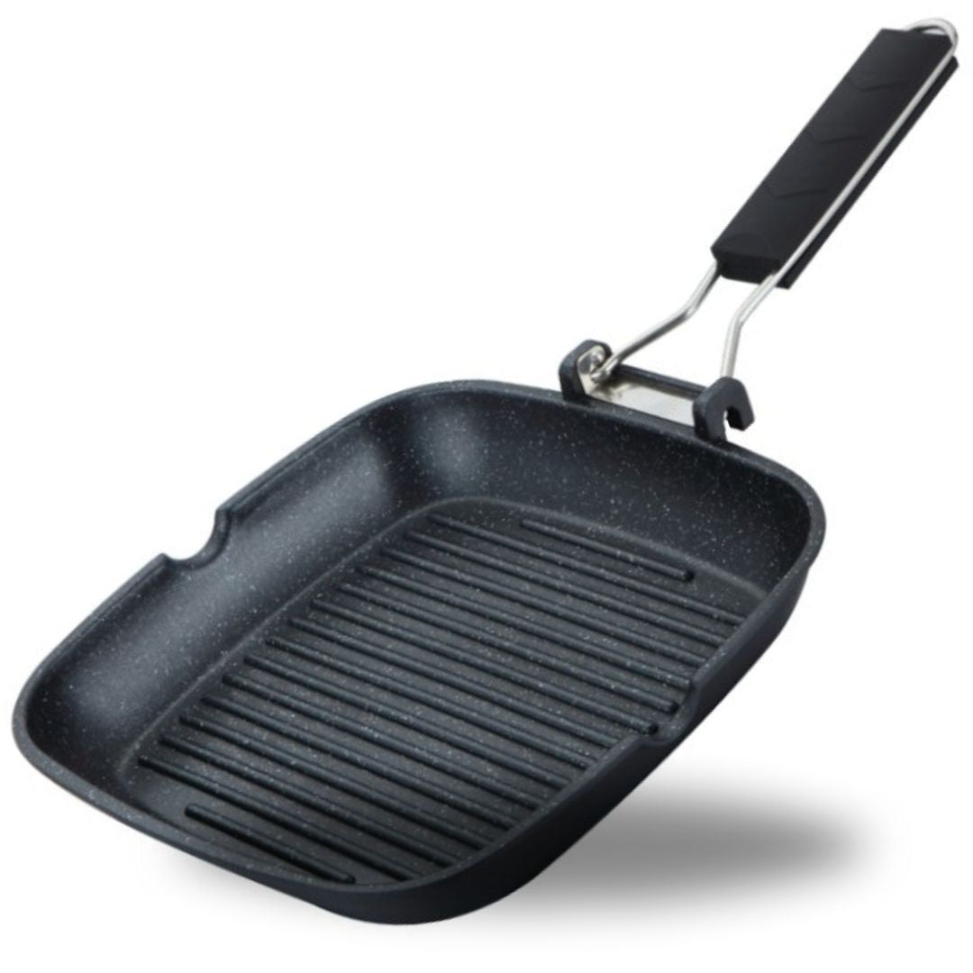 Grelhador Antiaderente Otyma Troia Preto – Leve e portátil, ideal para grelhar carne, peixe e legumes diariamente - 5605169054g