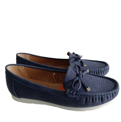 Sapato Pele Mulher Marinho Lapierce® – Palmilha almofadada e leves para conforto durante o trabalho e lazer diário - 2151sn1240m