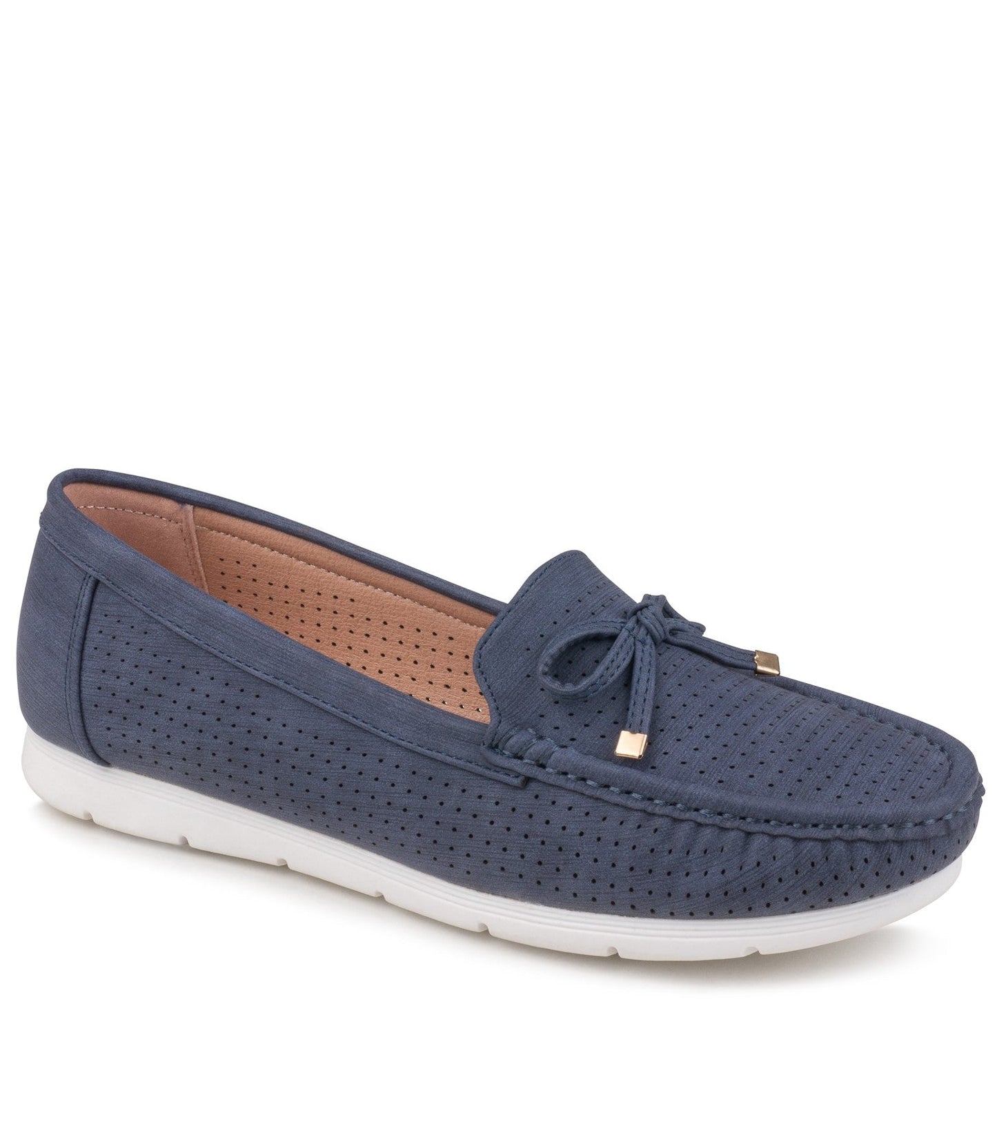 Sapato Pele Mulher Marinho Lapierce® – Palmilha almofadada e leves para conforto durante o trabalho e lazer diário - 2151sn1240m
